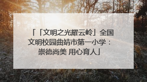 「文明之光耀云岭」全国文明校园曲靖市第一小学：崇德尚美 用心育人