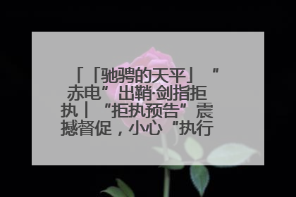 「驰骋的天平」“赤电”出鞘·剑指拒执︱“拒执预告”震撼督促，小心“执行”变“执刑”