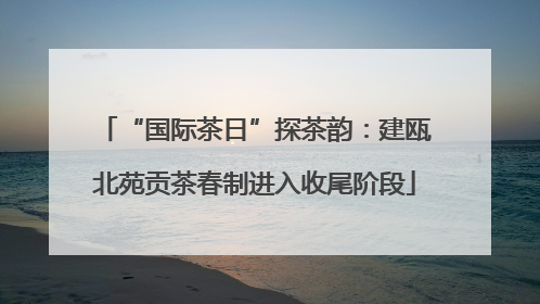“国际茶日”探茶韵：建瓯北苑贡茶春制进入收尾阶段