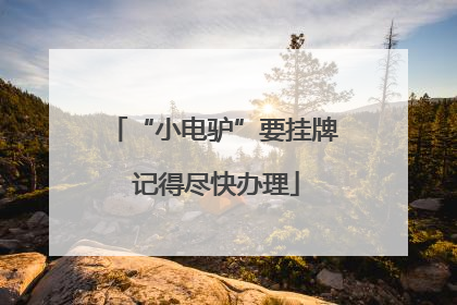 “小电驴”要挂牌 记得尽快办理