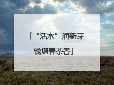 “活水”润新芽 钱塘春茶香