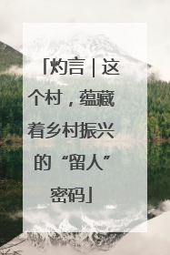 灼言｜这个村，蕴藏着乡村振兴的“留人”密码