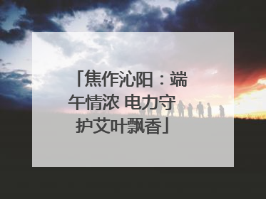 焦作沁阳：端午情浓 电力守护艾叶飘香