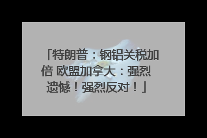 特朗普：钢铝关税加倍 欧盟加拿大：强烈遗憾！强烈反对！