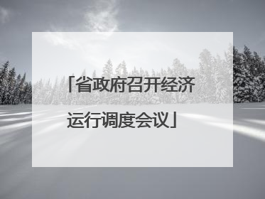 省政府召开经济运行调度会议