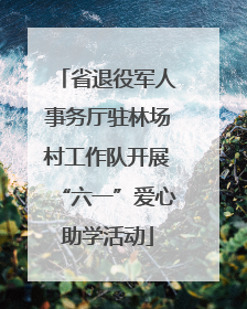省退役军人事务厅驻林场村工作队开展“六一”爱心助学活动