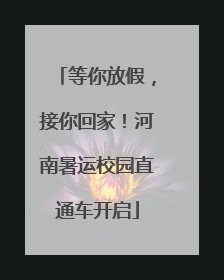 等你放假，接你回家！河南暑运校园直通车开启