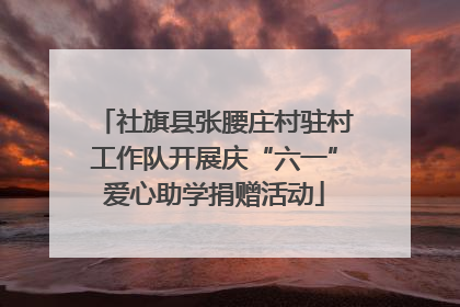 社旗县张腰庄村驻村工作队开展庆“六一”爱心助学捐赠活动