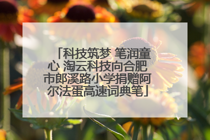 科技筑梦 笔润童心 淘云科技向合肥市郎溪路小学捐赠阿尔法蛋高速词典笔