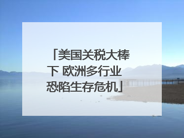 美国关税大棒下 欧洲多行业恐陷生存危机