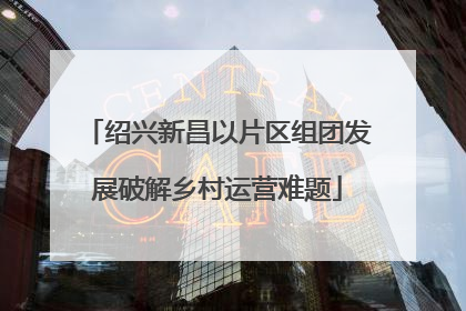 绍兴新昌以片区组团发展破解乡村运营难题