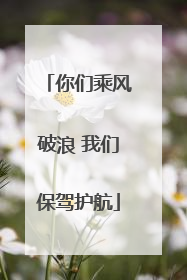 你们乘风破浪 我们保驾护航