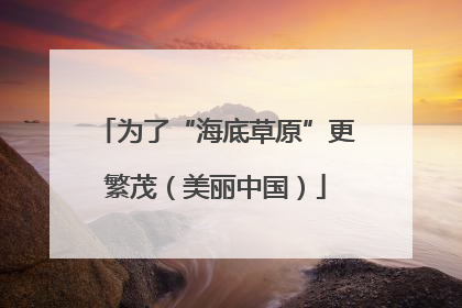 为了“海底草原”更繁茂（美丽中国）