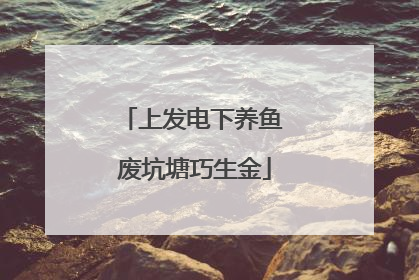 上发电下养鱼 废坑塘巧生金
