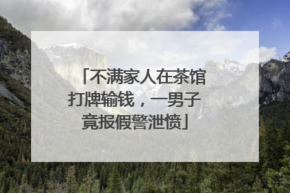 不满家人在茶馆打牌输钱，一男子竟报假警泄愤