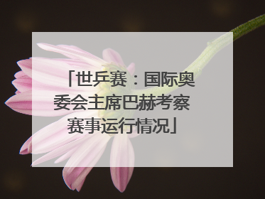 世乒赛：国际奥委会主席巴赫考察赛事运行情况
