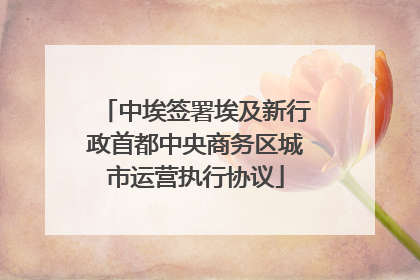 中埃签署埃及新行政首都中央商务区城市运营执行协议