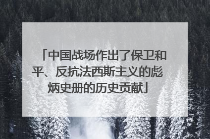 中国战场作出了保卫和平、反抗法西斯主义的彪炳史册的历史贡献