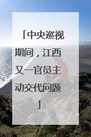 中央巡视期间，江西又一官员主动交代问题