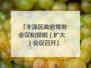 丰泽区政府常务会议和党组（扩大）会议召开