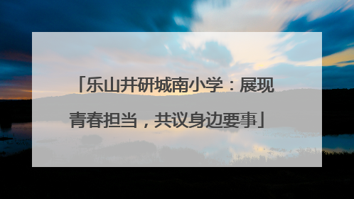 乐山井研城南小学：展现青春担当，共议身边要事