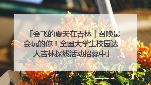 会飞的夏天在吉林｜召唤最会玩的你！全国大学生校园达人吉林探线活动招募中