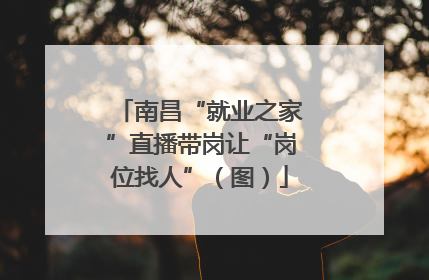 南昌“就业之家”直播带岗让“岗位找人”（图）