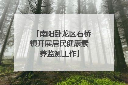 南阳卧龙区石桥镇开展居民健康素养监测工作
