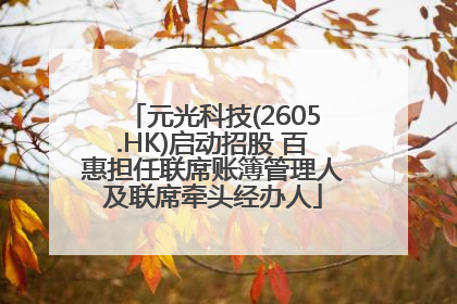 元光科技(2605.HK)启动招股 百惠担任联席账簿管理人及联席牵头经办人