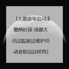 入职多年公司未缴纳社保 成都大邑法院依法维护劳动者权益这样判