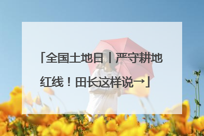 全国土地日丨严守耕地红线！田长这样说→