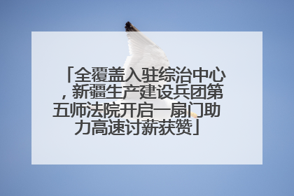 全覆盖入驻综治中心，新疆生产建设兵团第五师法院开启一扇门助力高速讨薪获赞