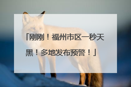 刚刚！福州市区一秒天黑！多地发布预警！