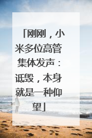 刚刚，小米多位高管集体发声：诋毁，本身就是一种仰望