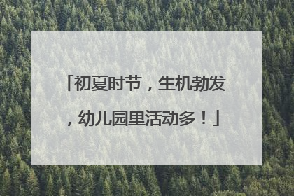 初夏时节，生机勃发，幼儿园里活动多！