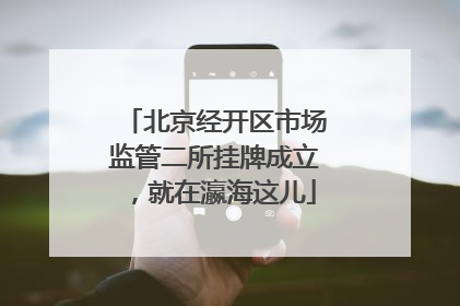 北京经开区市场监管二所挂牌成立，就在瀛海这儿