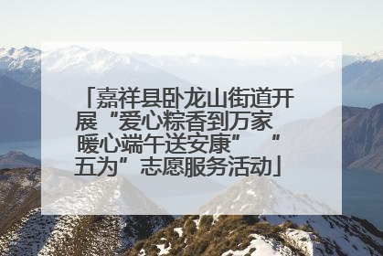 嘉祥县卧龙山街道开展“爱心粽香到万家 暖心端午送安康” “五为”志愿服务活动
