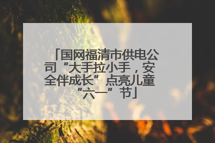 国网福清市供电公司“大手拉小手，安全伴成长”点亮儿童“六一”节