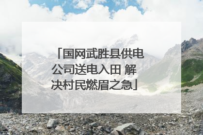 国网武胜县供电公司送电入田 解决村民燃眉之急