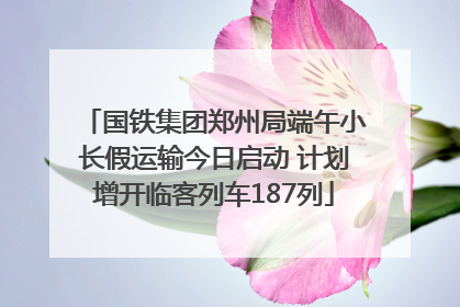 国铁集团郑州局端午小长假运输今日启动 计划增开临客列车187列