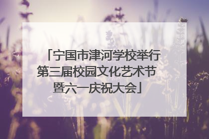 宁国市津河学校举行第三届校园文化艺术节暨六一庆祝大会