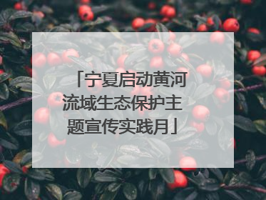宁夏启动黄河流域生态保护主题宣传实践月