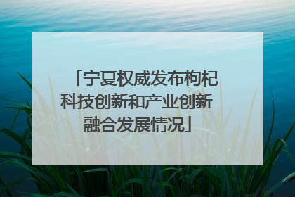 宁夏权威发布枸杞科技创新和产业创新融合发展情况