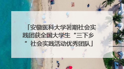 安徽医科大学暑期社会实践团获全国大学生“三下乡”社会实践活动优秀团队