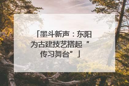 墨斗新声：东阳为古建技艺搭起“传习舞台”