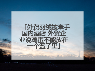 外贸羽绒被牵手国内酒店 外贸企业说鸡蛋不能放在一个篮子里