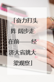 奋力打头阵 阔步走在前——经济大省挑大梁观察