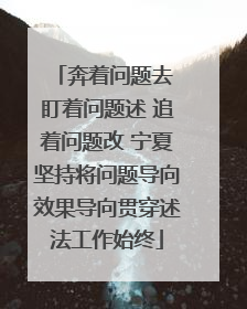 奔着问题去 盯着问题述 追着问题改 宁夏坚持将问题导向效果导向贯穿述法工作始终