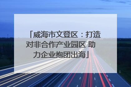 威海市文登区：打造对非合作产业园区 助力企业抱团出海