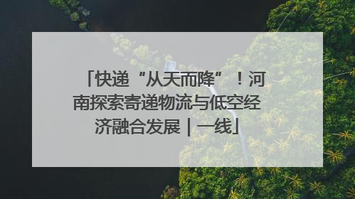 快递“从天而降”！河南探索寄递物流与低空经济融合发展｜一线